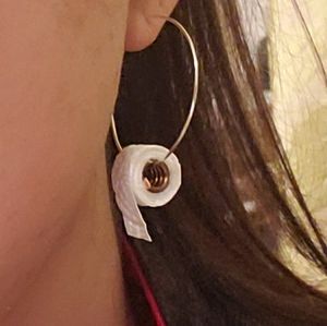 Toilet paper earrings
